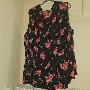 Lane Bryant Black Floral Tunic